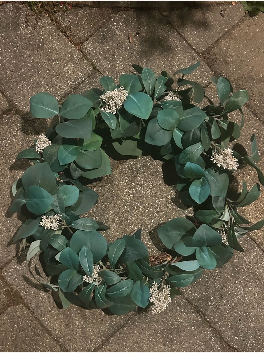 Studio McGee Green Eucalyptus and White Berry Wreath